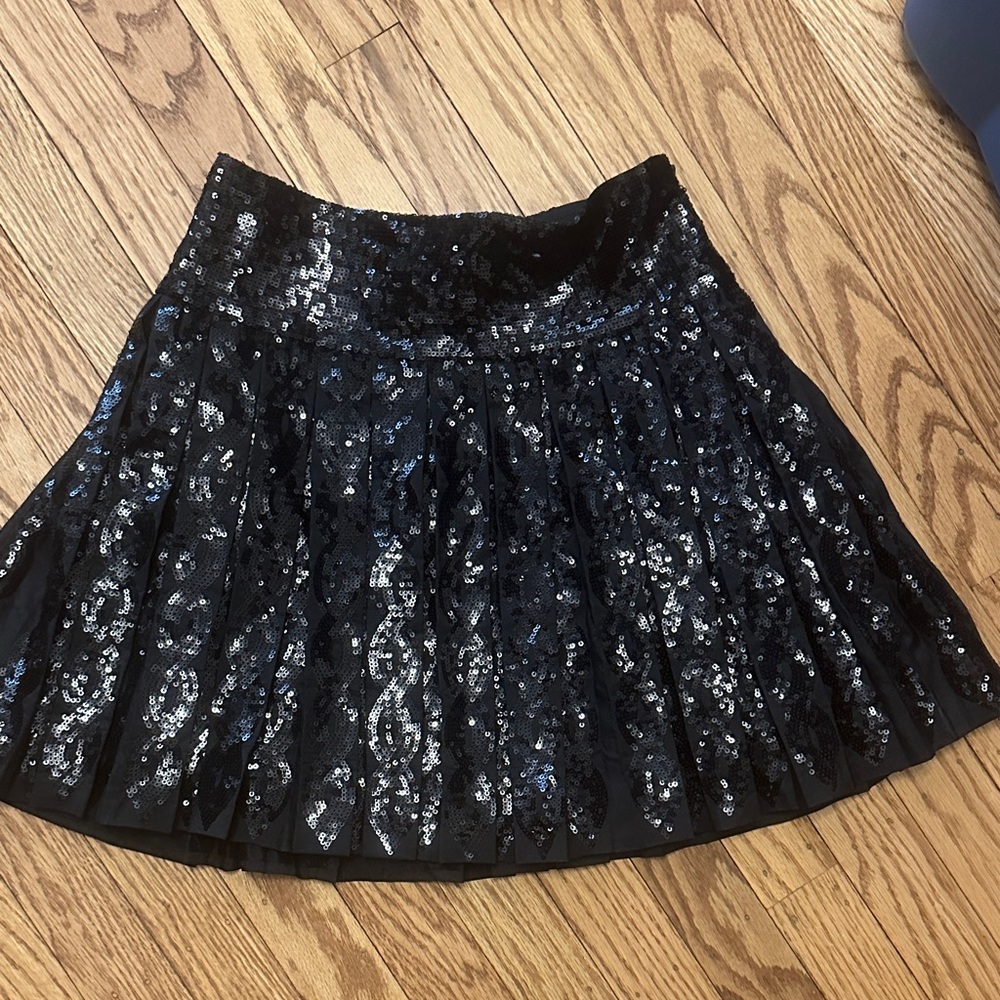 Polo by Ralph Lauren Black Sequin Pleated Girls Skirt